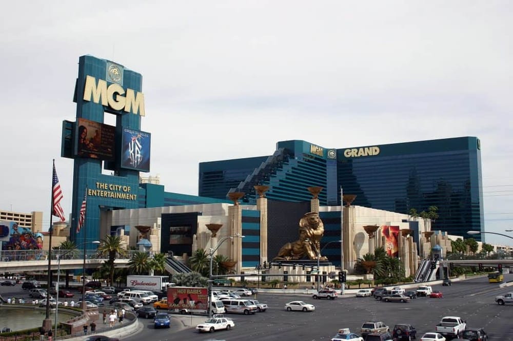 Bright MGM Grand Las Vegas hotel and casino on the Las Vegas Strip, iconic entertainment destination.