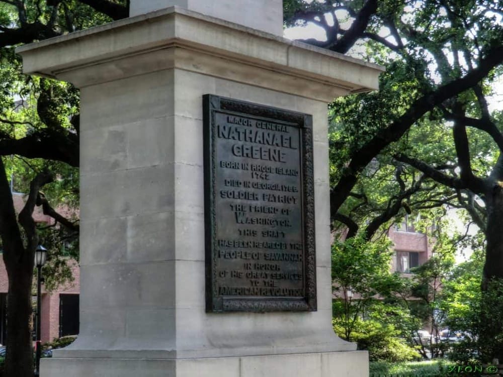 Maj. General Nathaniel Gage monument in Savannah, Georgia, honoring his service and legacy in American history.