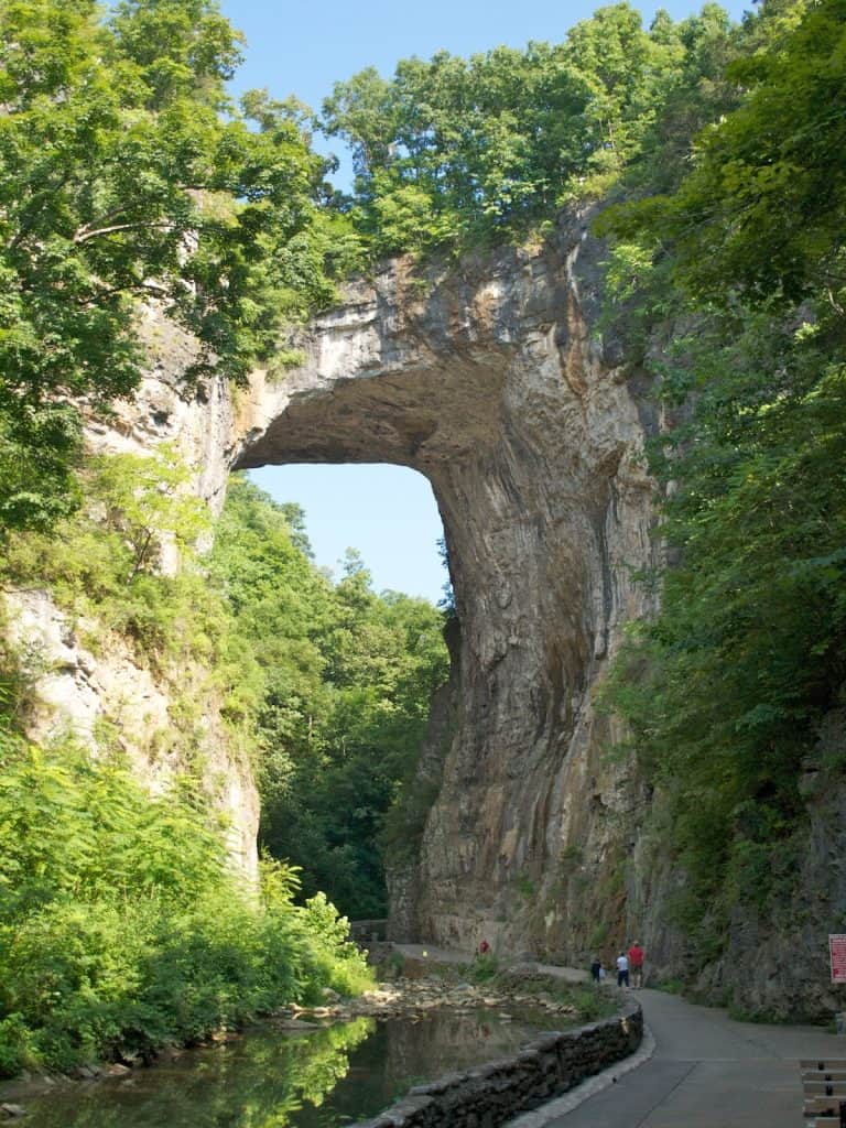 Majestic rock arch in the Great Smoky Mountains offering scenic views and outdoor adventure.