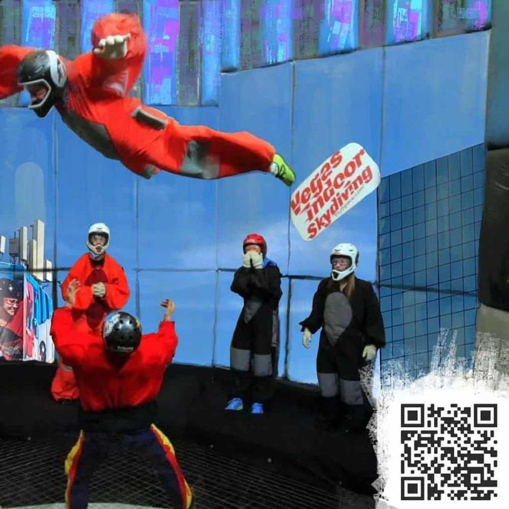 Thrilling indoor skydiving simulation at Quest For Directions with virtual reality experience.