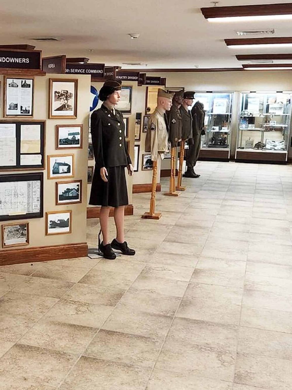 Model soldiers display at a military museum exhibit.
