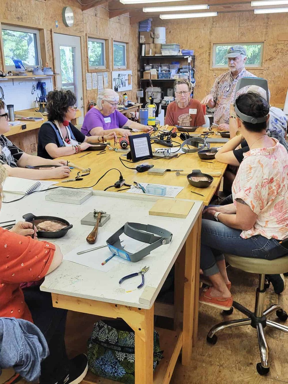 1. Workshop for seniors learning digital navigation and technology skills.