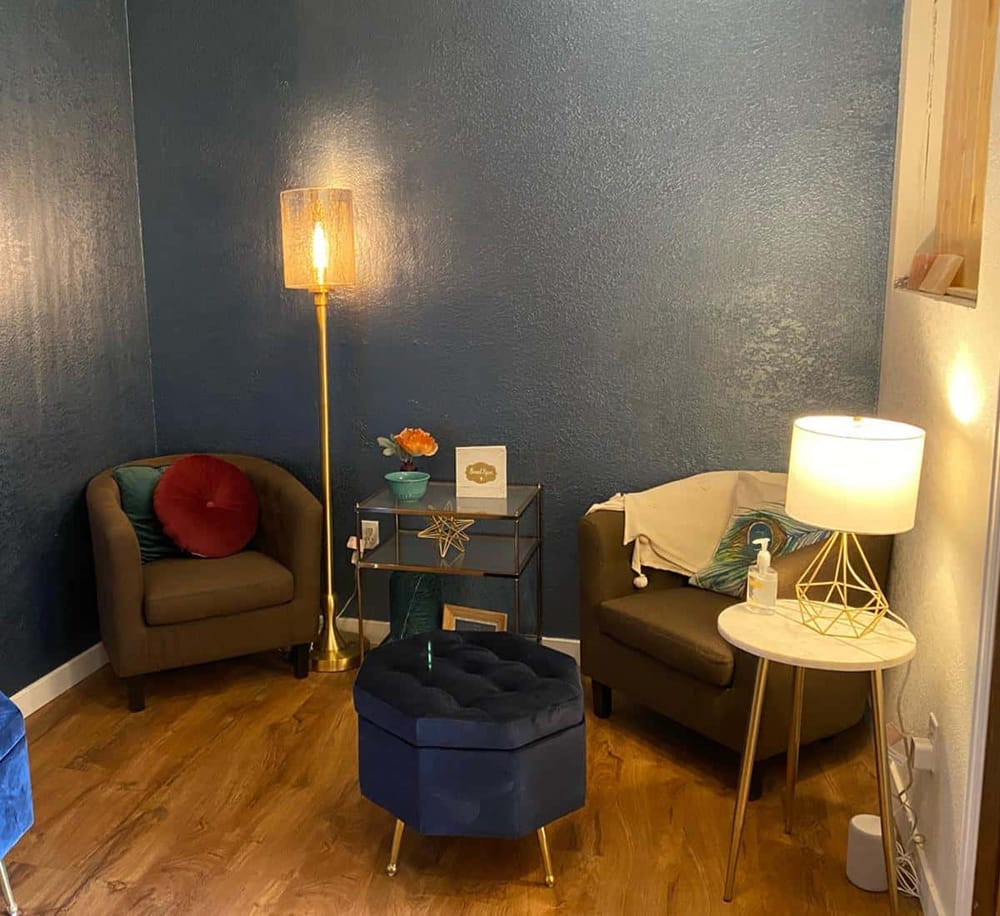 Cozy living room with modern decor, warm lighting, and stylish furniture for relaxation and comfort.