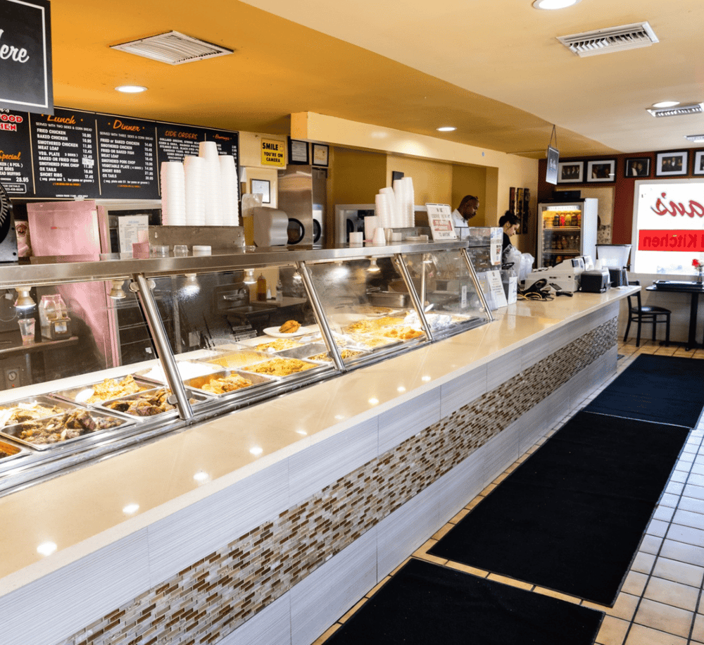 Fresh food buffet at Quest for Directions restaurant for dine-in and takeout.