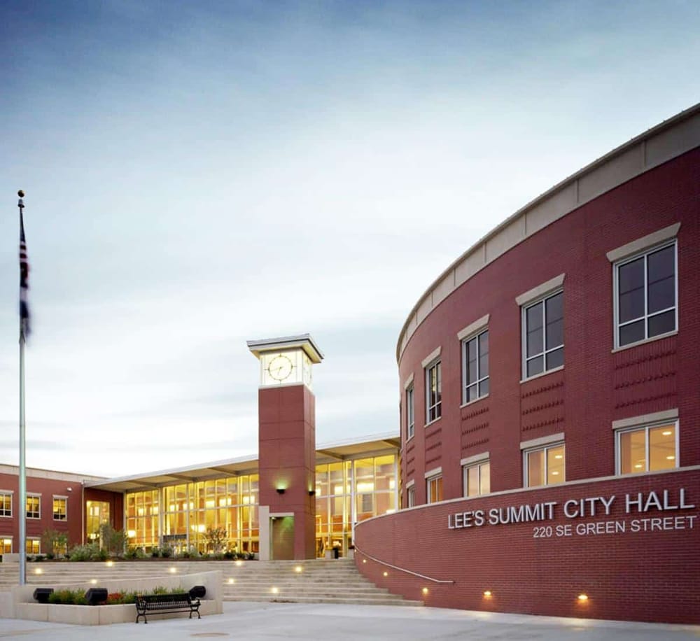 Modern city hall building in Lee's Summit, demonstrating professional local government offices.