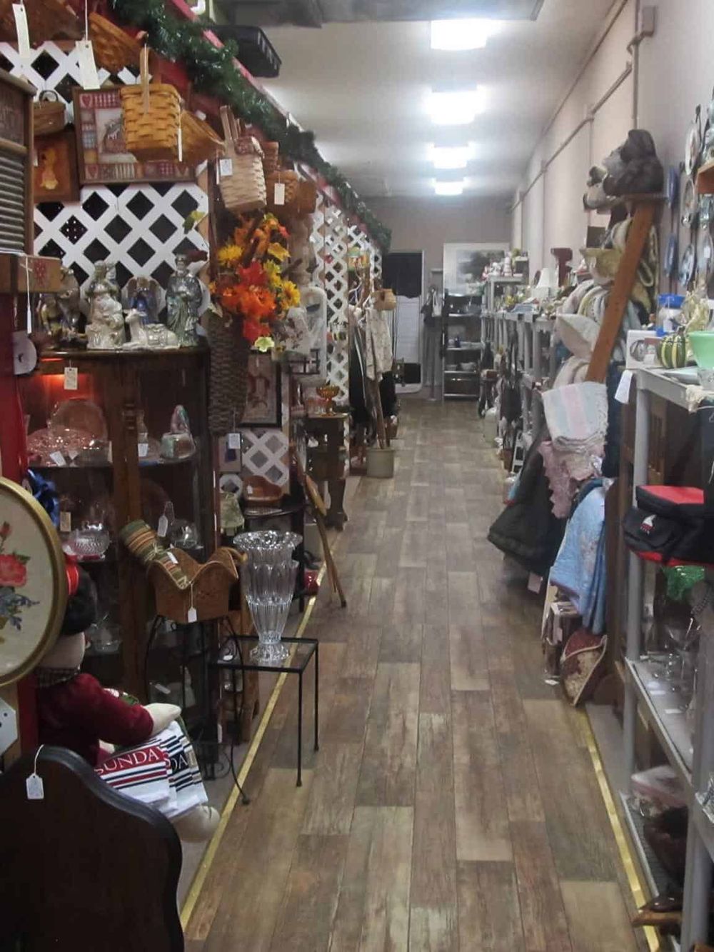 Vintage thrift store with unique finds and antique collectibles for nostalgic shoppers.