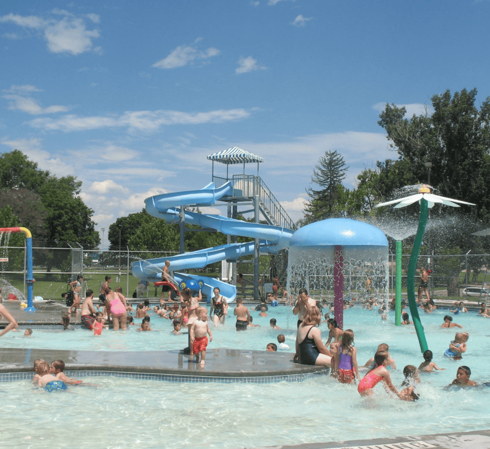 Cool water park with slides and splash features, perfect for family fun and entertainment.