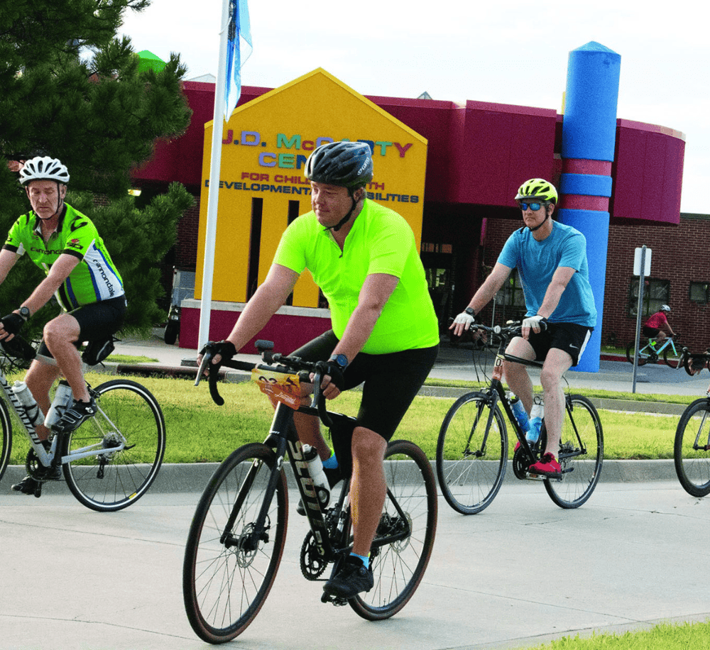 Bike ride at community center for child development and activities.