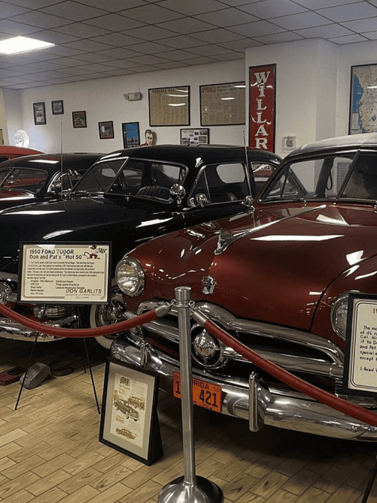 1950 Ford Tudor classic car exhibit at QuestForDirections auto museum.