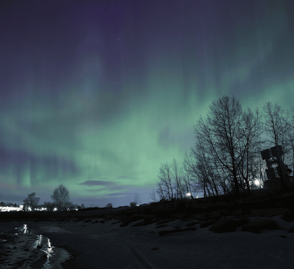 Northern Lights over a winter landscape, northern lights, Aurora Borealis, night sky, scenic view, QuestForDirections.