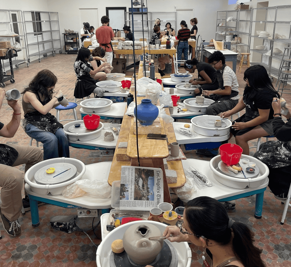 Clay pottery class for students at QuestForDirections ceramic workshop.