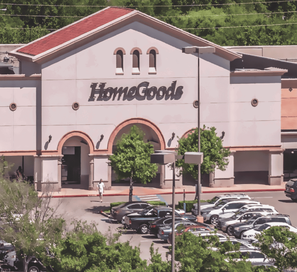 HomeGoods store exterior, shopping, retail, retail store, modern shopping mall, retail shopping, retail outlet, shopping destination, retail business, mall shopping, retail location, retail shopping center.