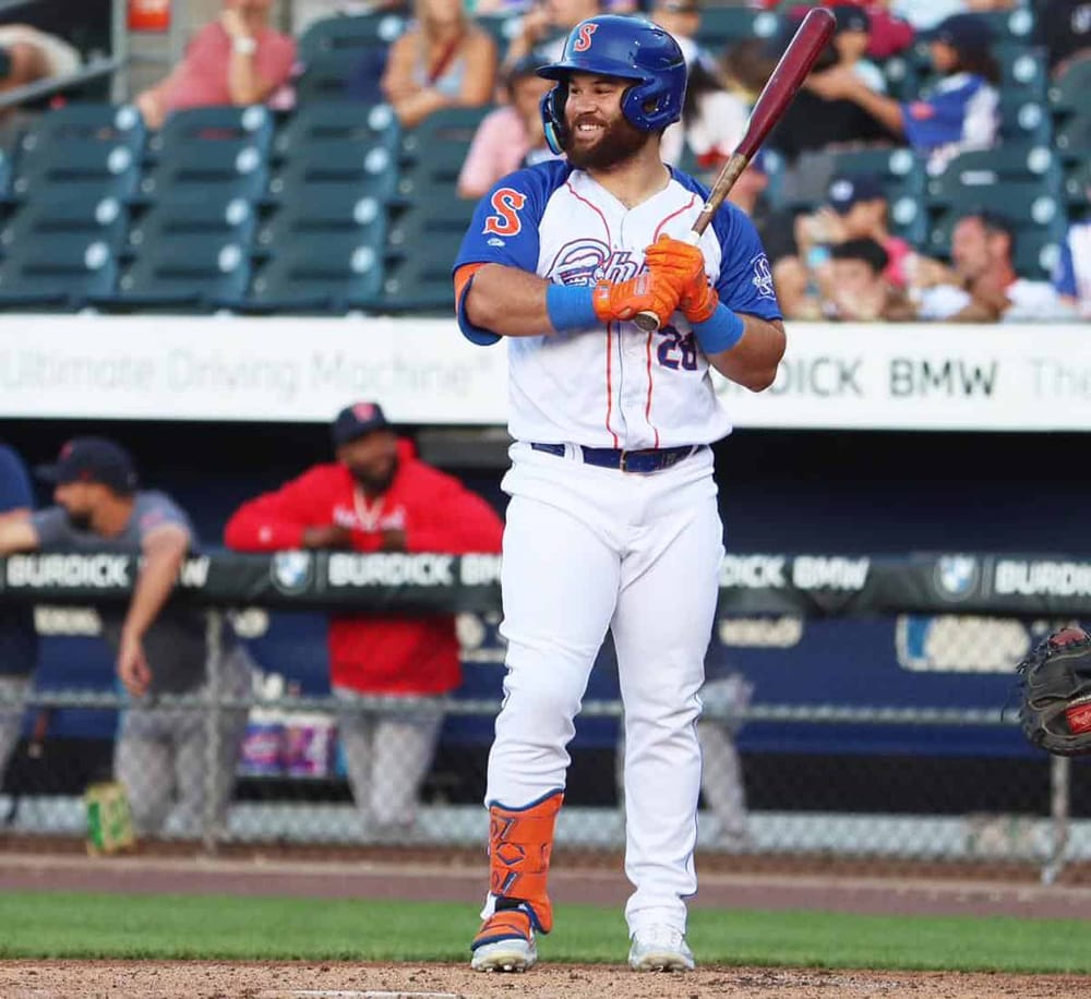 1. Baseball player in uniform with bat during game at stadium.