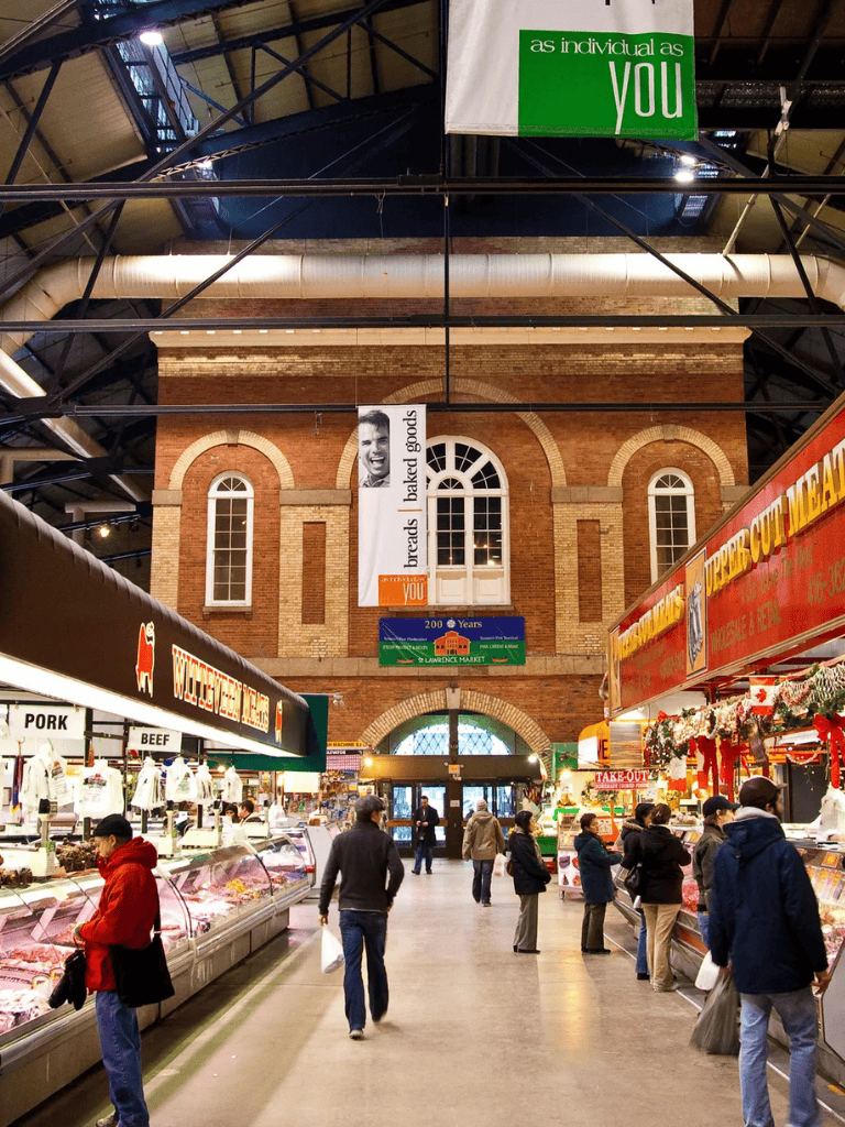 Fresh Market at Lawrence Market, Toronto, featuring specialty food vendors and local produce.