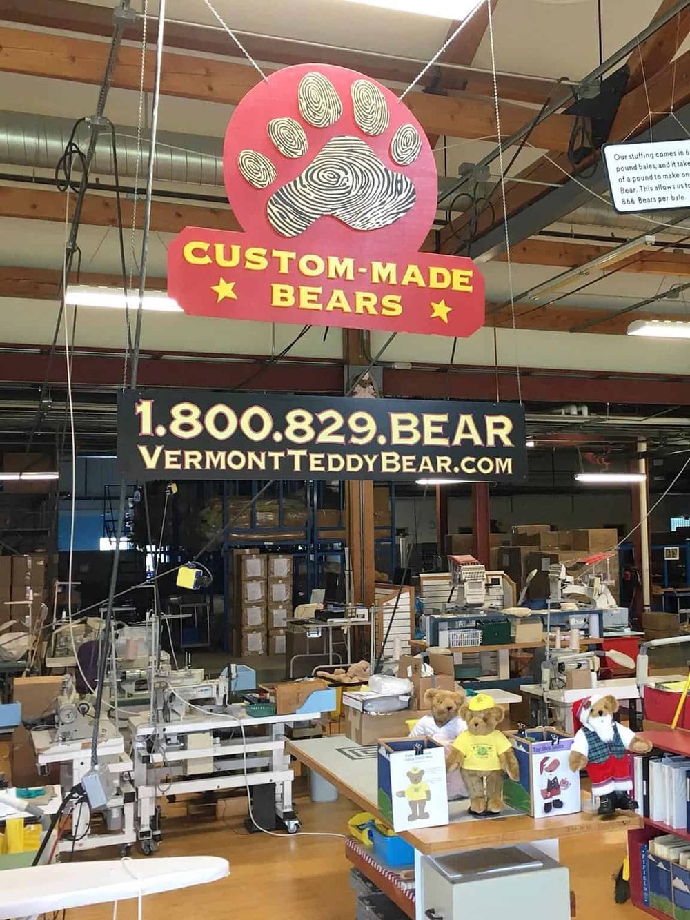 Custom handmade bears and personalized teddy bears at Vermont Teddy Bear factory. Unique gift shop and craft experience for bear enthusiasts.