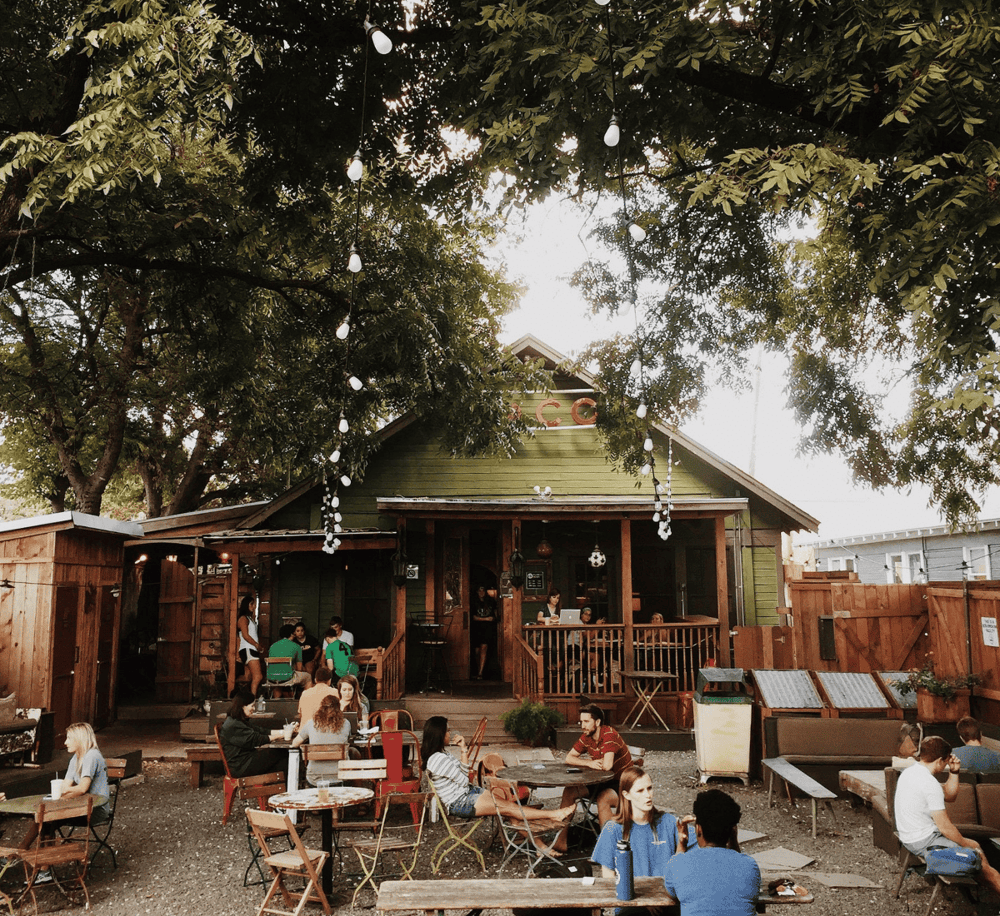 Cozy outdoor dining at a local restaurant, perfect for family and friends gatherings.