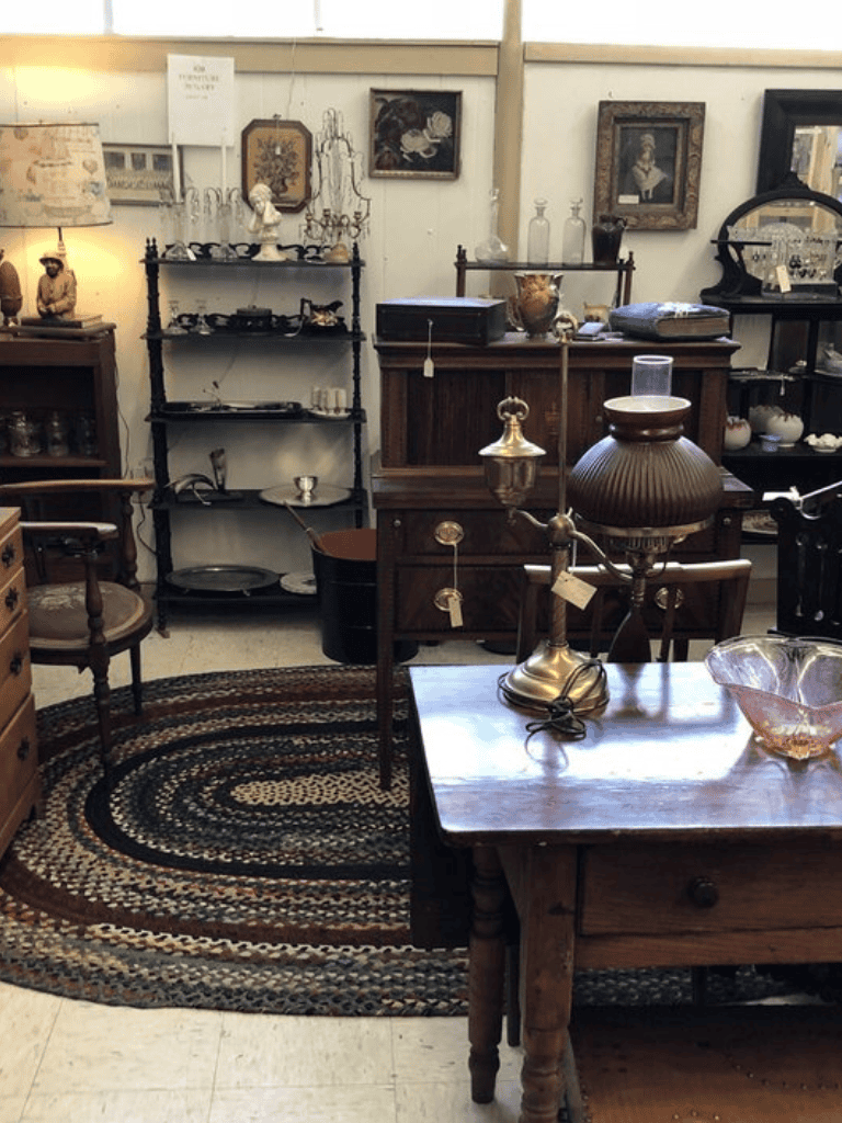 Vintage antique furniture and decor items at QuestForDirections thrift store.