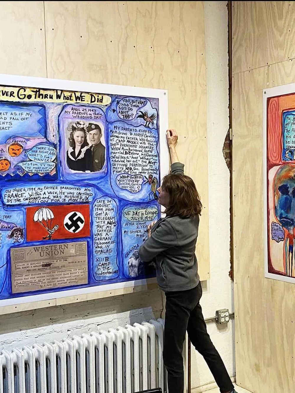 Detailed historical educational display about WWII and the Holocaust at QuestForDirections exhibit, highlighting history and learning.