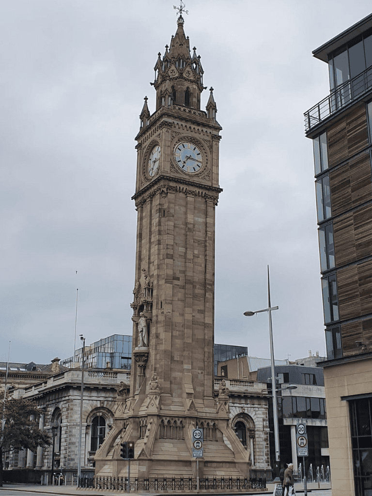 Historic Big Ben clock tower in downtown cityscape.