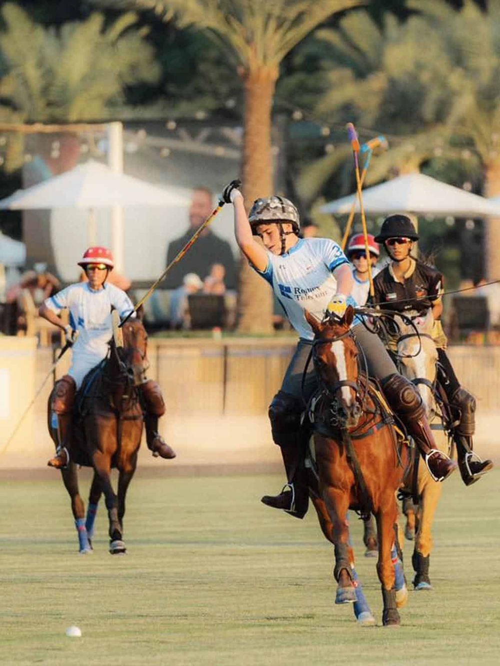 Excellent horseback polo match at QuestForDirections sports facility.
