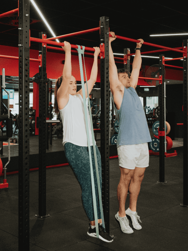 Stretching and strengthening at QuestForDirections fitness center for optimal health and performance.