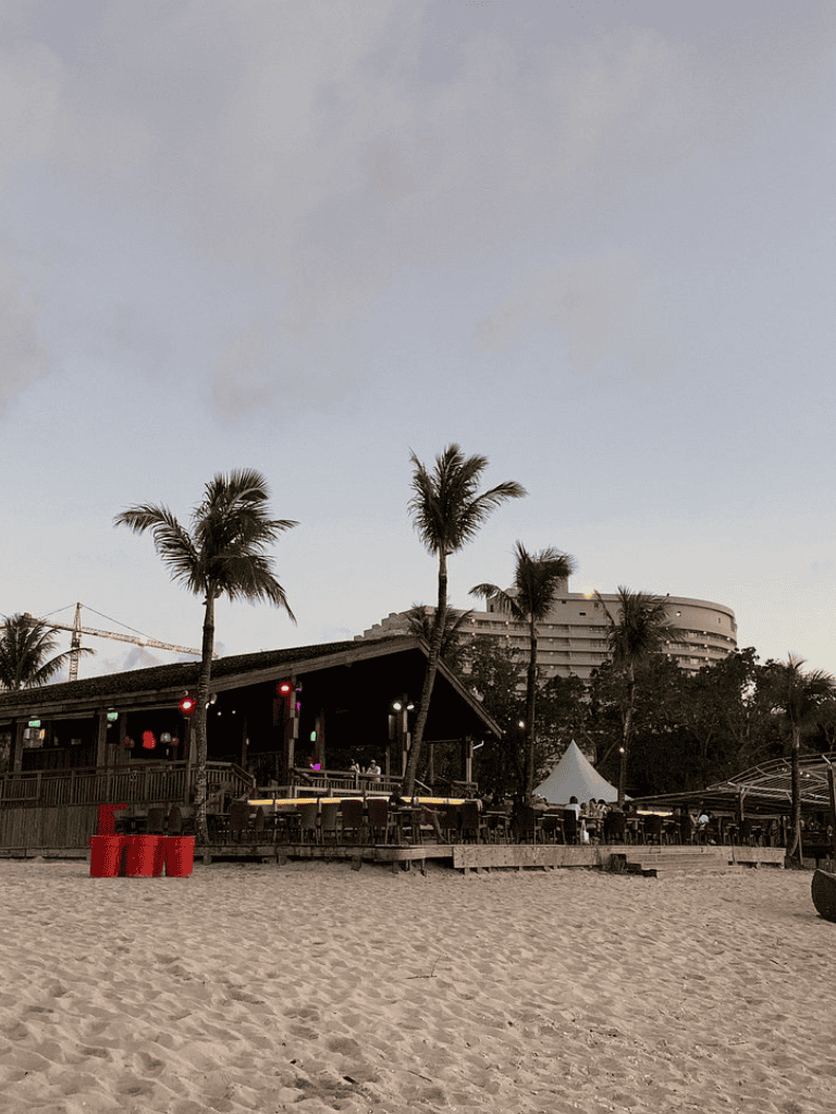 Beachside tiki bar with palm trees and tropical ambiance at QuestForDirections.