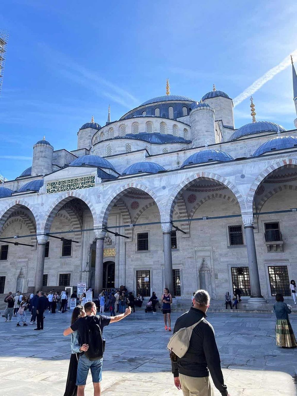 Majestic Blue Mosque with intricate Ottoman architecture in Istanbul, Turkey, attracting tourists and visitors worldwide.