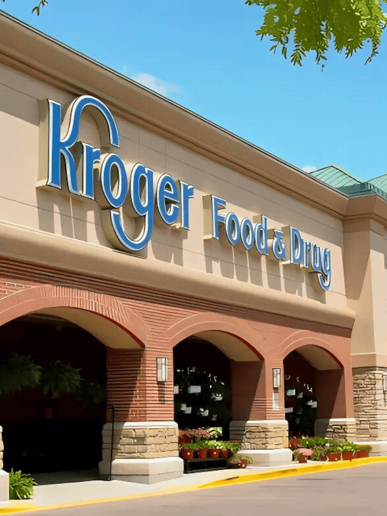 Kroger store exterior storefront with bright signage.