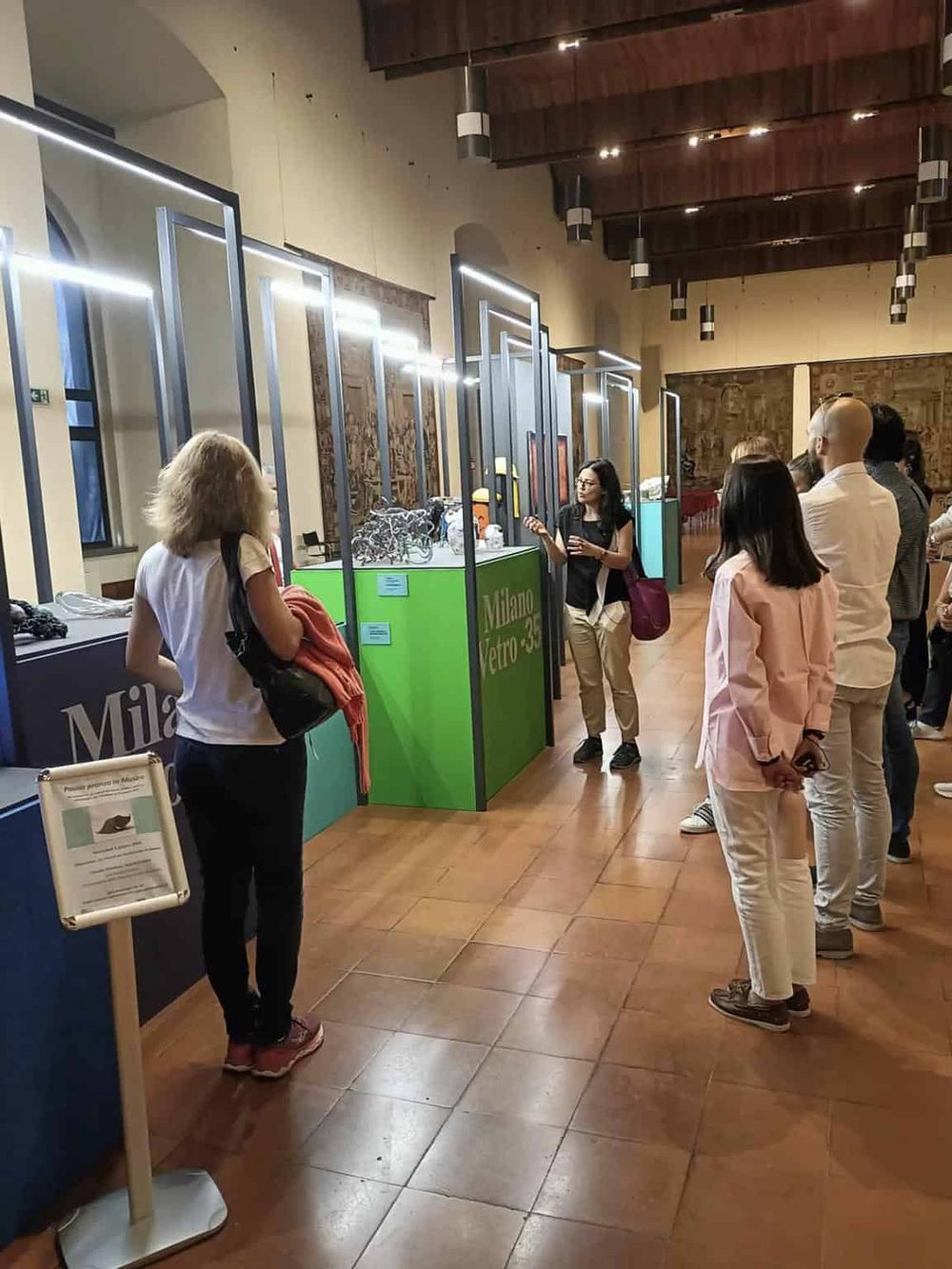 Colorful museum exhibit display showcasing historical artifacts and interactive installation for cultural exploration.