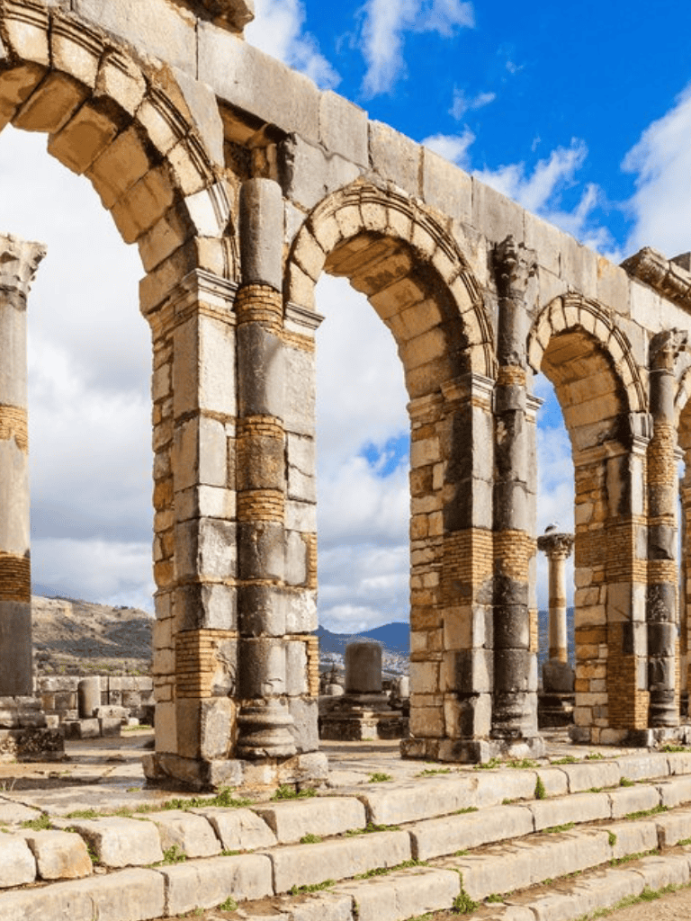 Ruins of ancient Roman arches at Jeep, historic archaeological site.