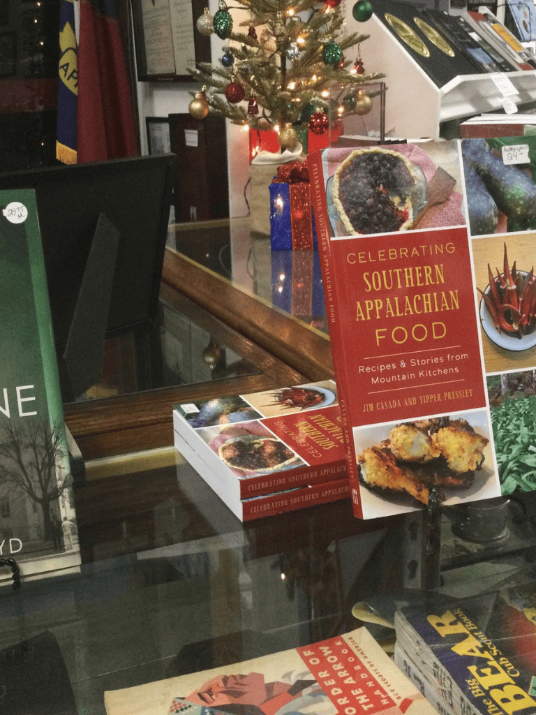 Marvelous Southern Appalachian food recipes and stories book display, perfect for food and travel enthusiasts.