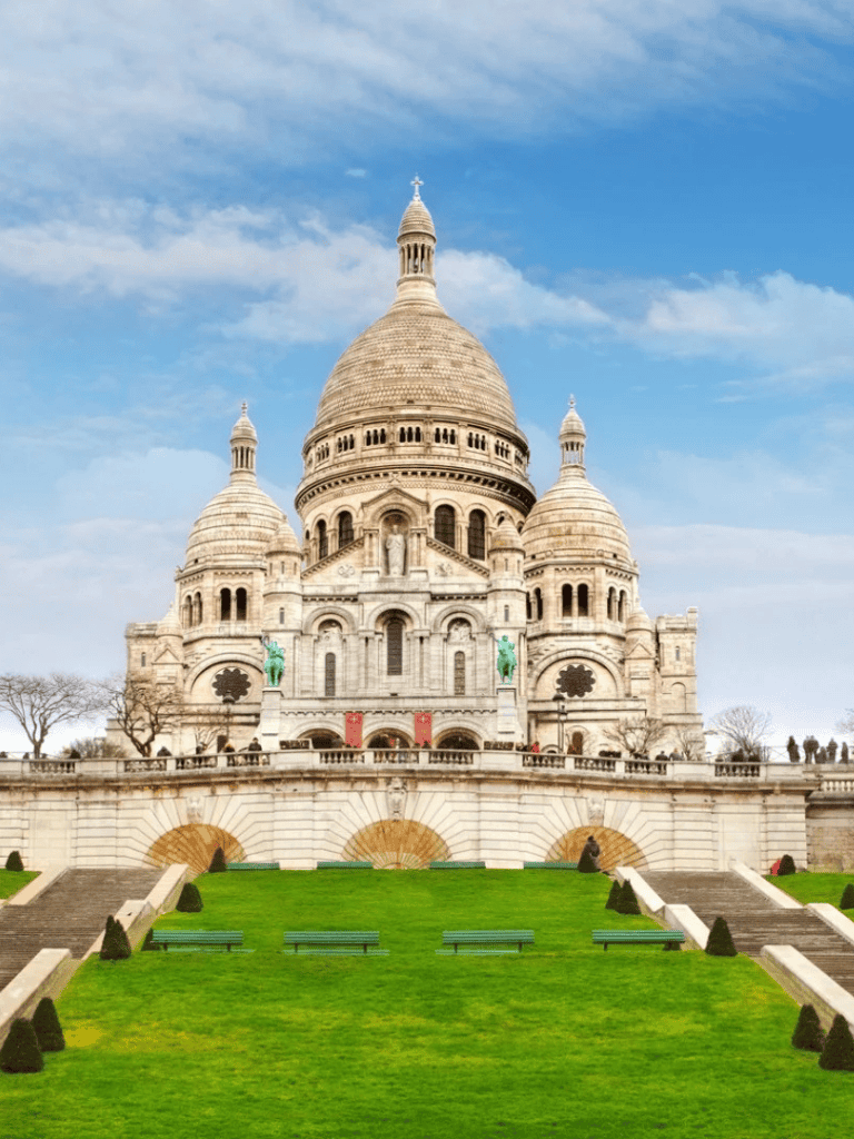 Majestic Sacré-Cœur Basilica in Paris, France, top tourist destination and landmark.