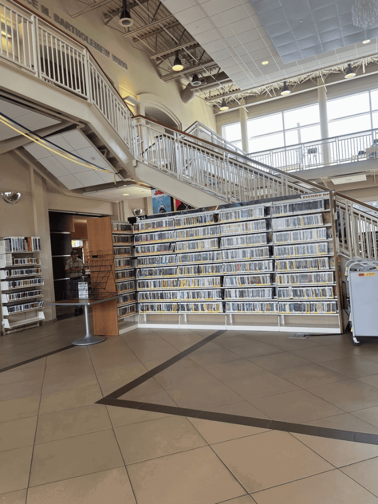 Extended library shelf with books at QuestForDirections, vibrant indoor space with natural light and modern design.