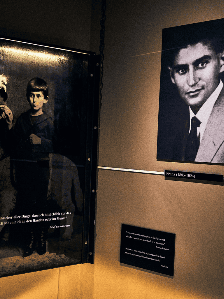 History of Franz (1885-1924) displayed in a museum exhibit about influential figures in history.