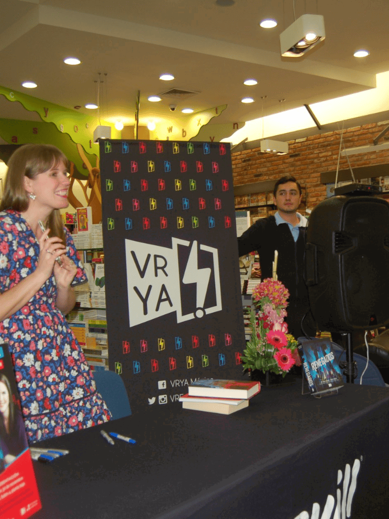 VR YA event promotion at QuestForDirections, modern location, engaging activity, and social media presence.