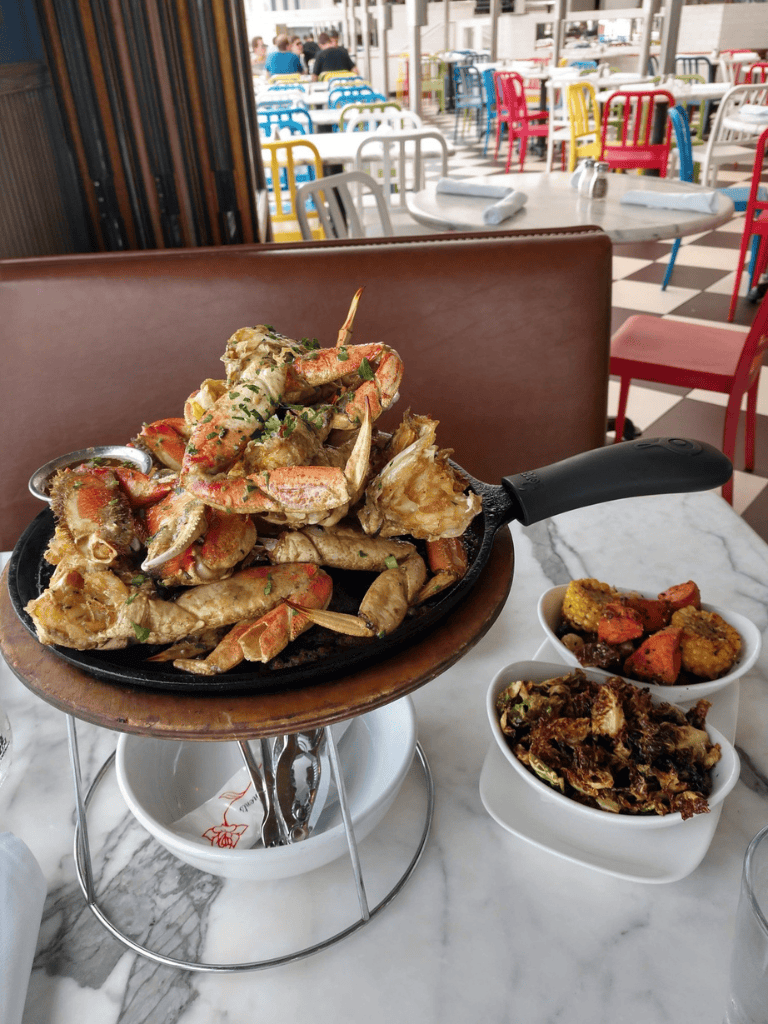 Succulent seafood platter with crab legs at QuestForDirections restaurant.