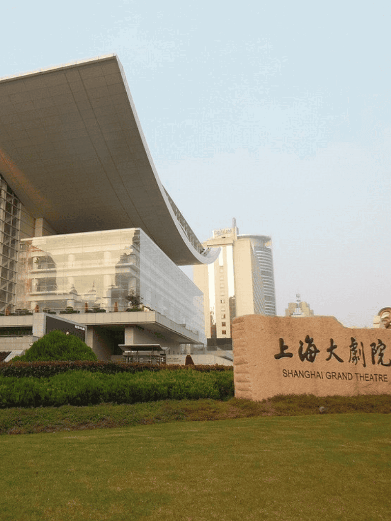 Modern Shanghai Grand Theatre building, iconic cultural landmark in Shanghai, China.