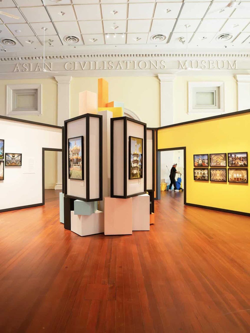 Colorful cultural exhibit at Asian Civilisations Museum, showcasing Asian history and artwork.