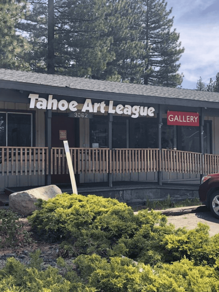 Tahoe Art League gallery in South Lake Tahoe, California, showcasing local art and creative exhibits.