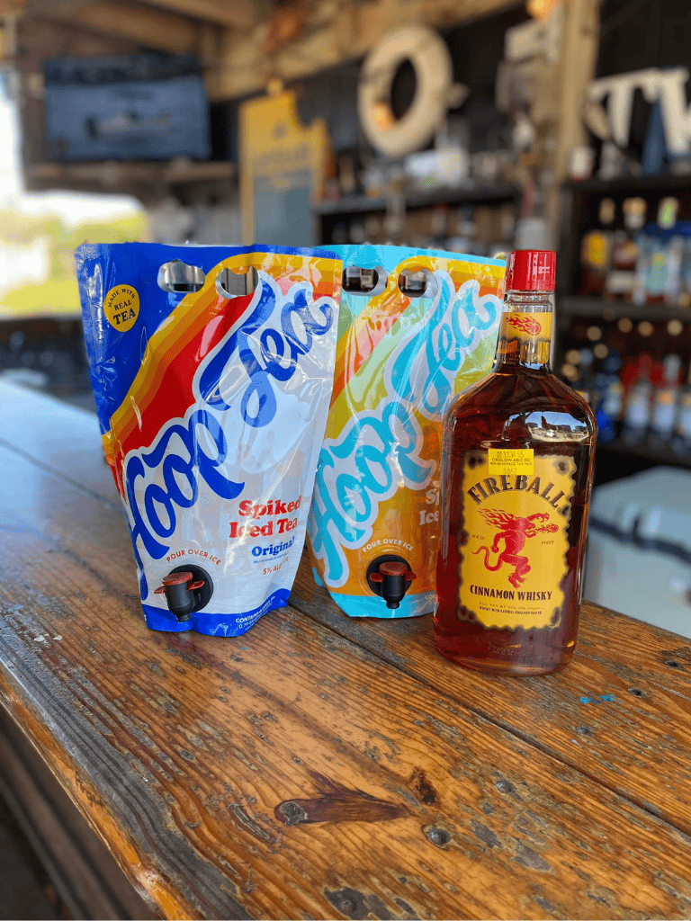 Refreshing hooch and ice tea options at quest for directions.