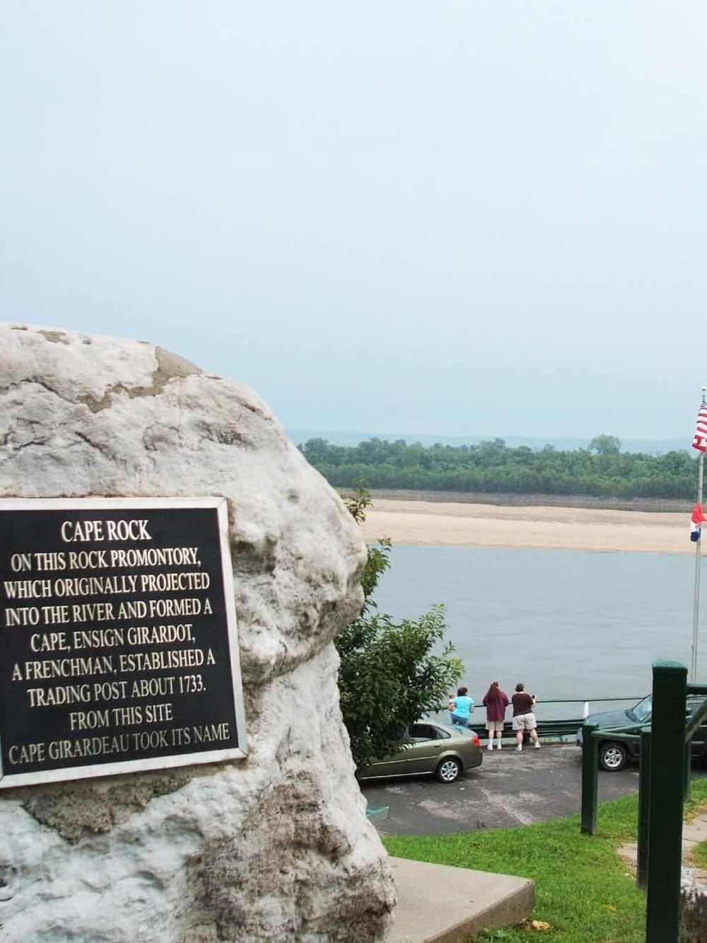 Historic Cape Rock monument at Cape Girardeau, highlighting local history and scenic river views.
