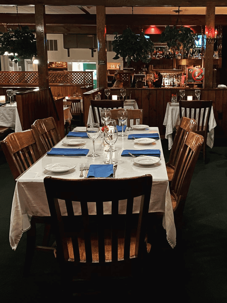 Cozy restaurant with elegant table settings and a welcoming atmosphere, perfect for dining at QuestForDirections.