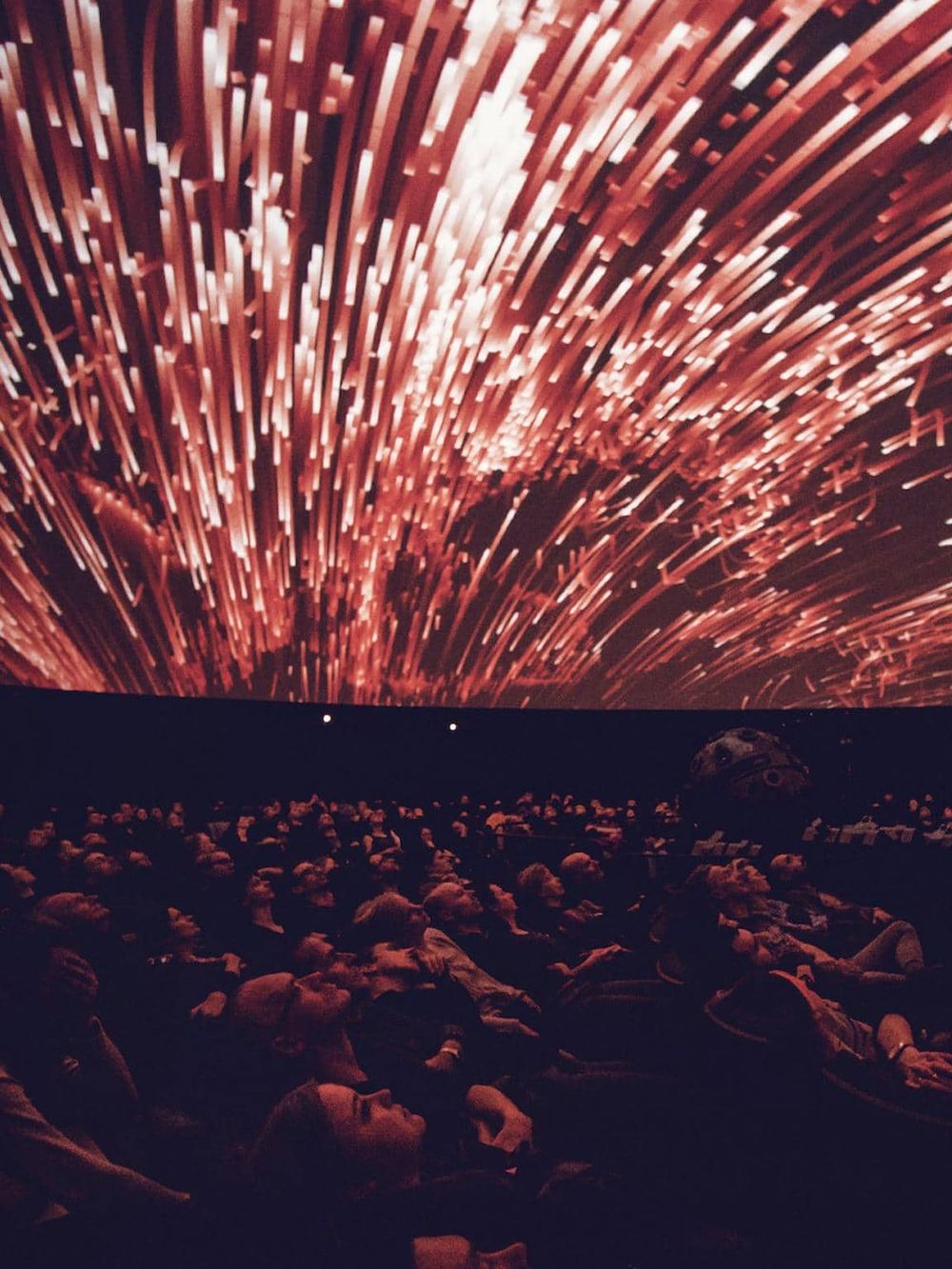 Bright digital fiber optic light display at QuestForDirections immersive experience.