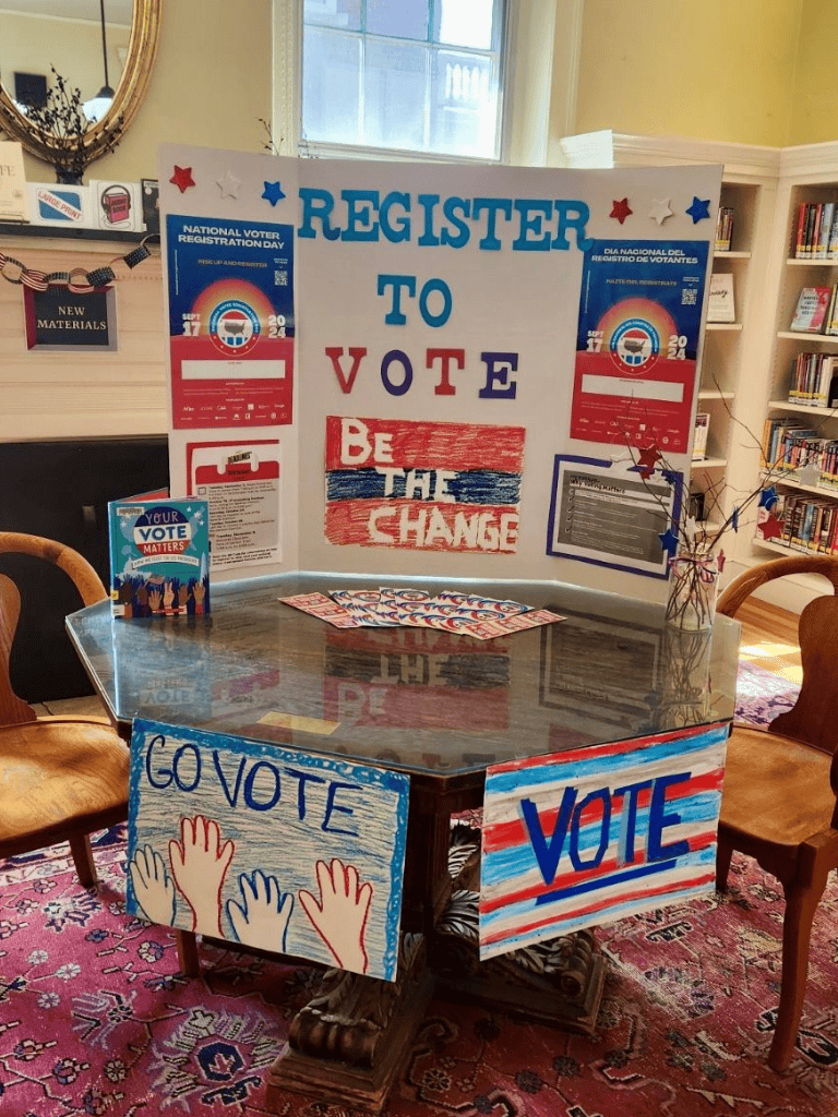 Register to vote election awareness community outreach.