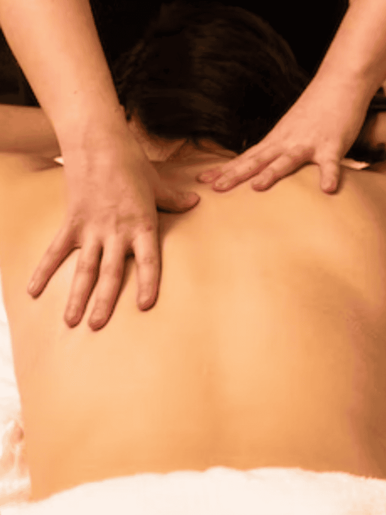 Relaxing back massage therapy for stress relief and muscle relaxation.
