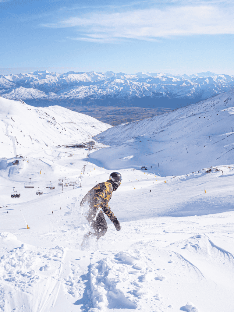 1. Snowboarding in the snowy mountains, winter sports adventure, QuestForDirections.