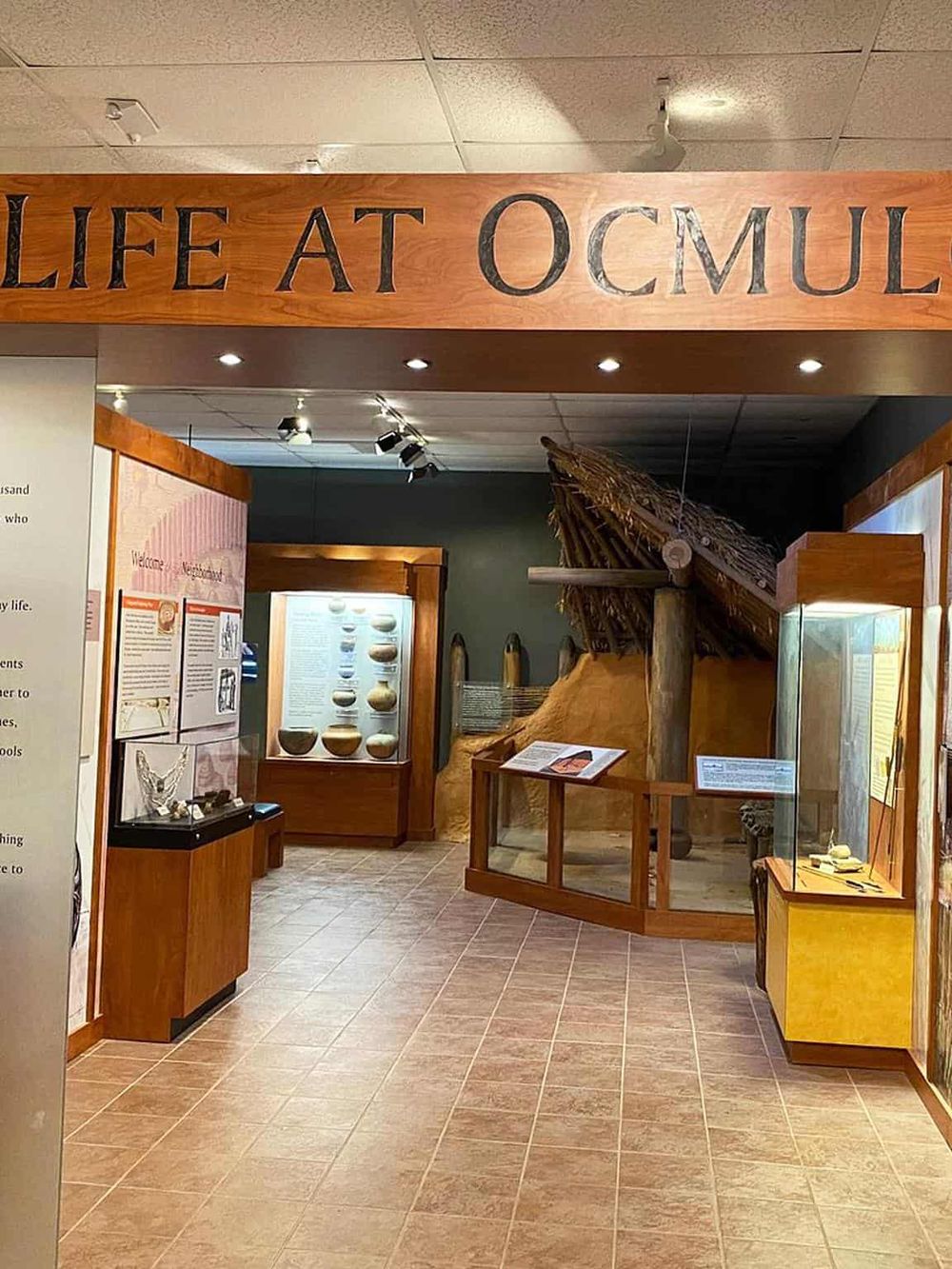 Educational museum exhibit featuring ancient artifacts and cultural displays at Quest for Directions.