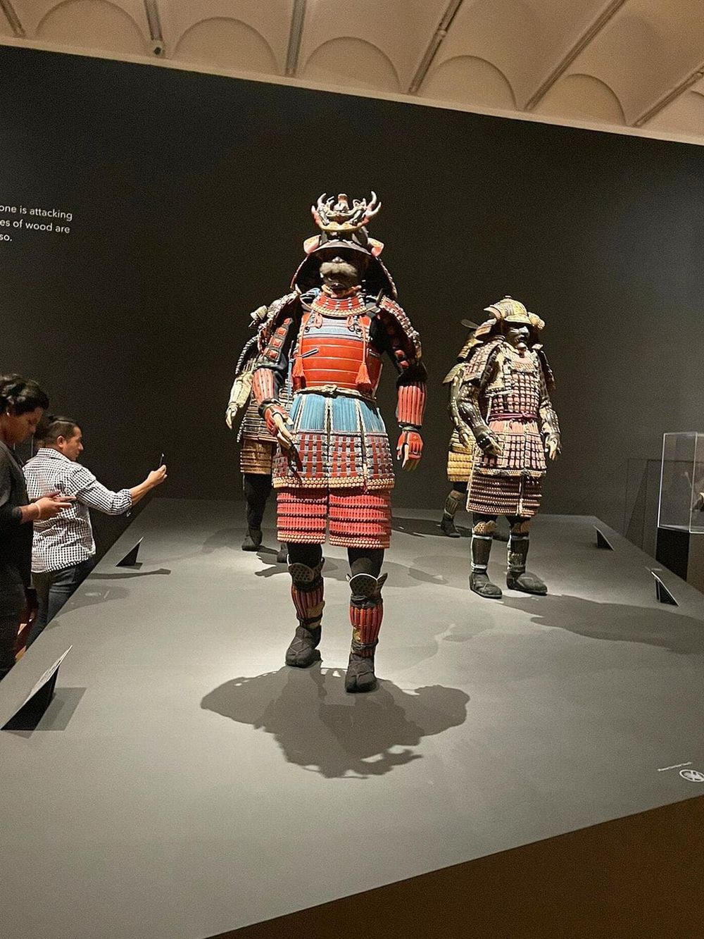 Intricate traditional armor of ancient warriors on display at Quest For Directions exhibit.
