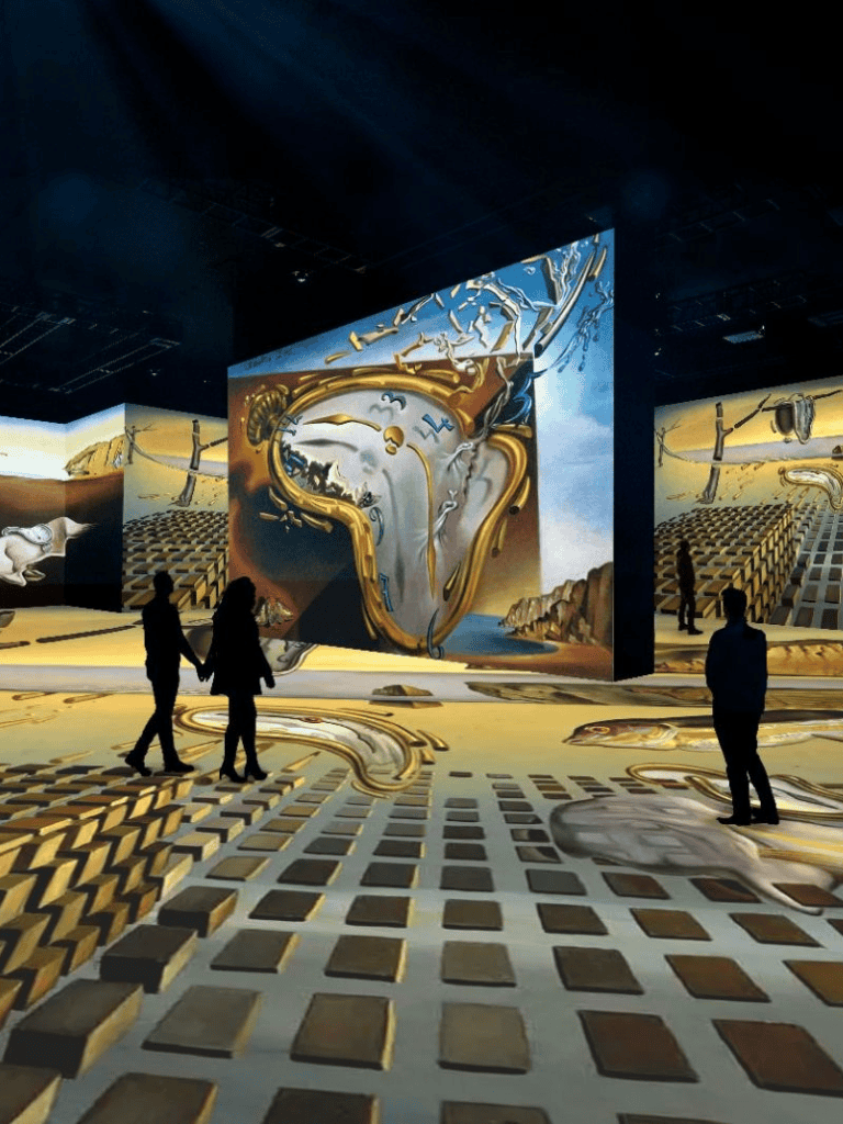 Time distortion surreal art at QuestForDirections immersive exhibit.