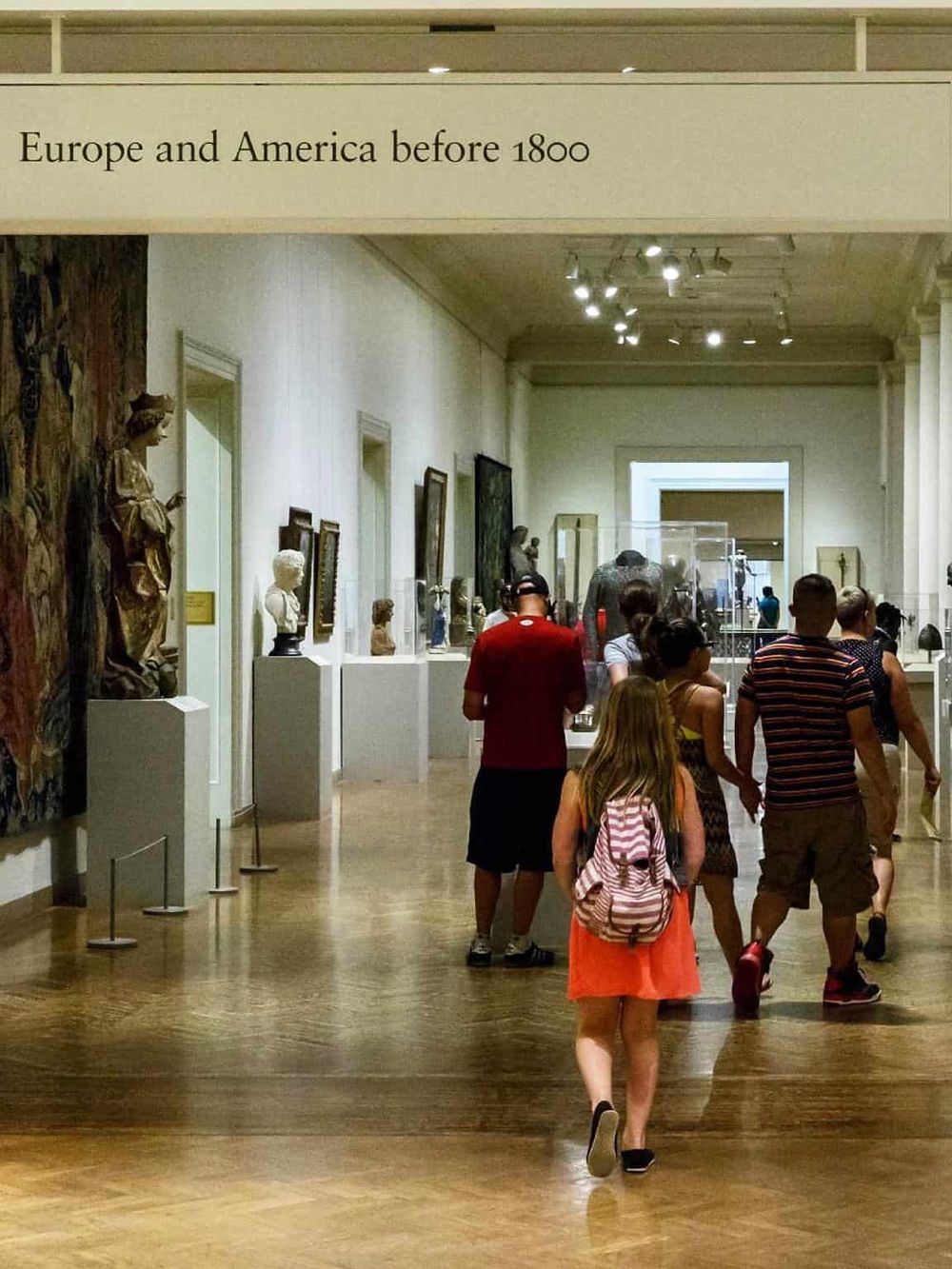 Ancient Europe and America art exhibit at QuestForDirections museum showcasing history before 1800.